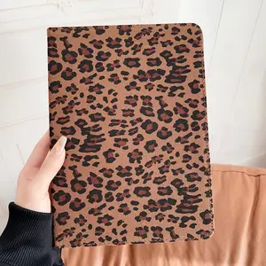 Vintage Leopard Print Fabric Case for Apple iPad 11th/10th Gen, Adjustable Stand, Anti-Drop Protection, Unisex Design, Tablet Cover