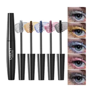 QIBEST 5 Shades Diamond Glitter Mascara – Waterproof, Smudge Proof, Volumizing, Lengthening & Curling, Sparkling Shimmer Finish for Party and Festival Makeup