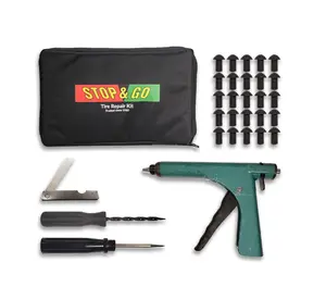 Stop & Go 1075 30 Piece Tubeless Tire Plugger Repair Kit for Punctures and Flats on Car, Motorcycle, ATV, Jeep, Truck, & Tractor (25 Mushroom Plugs)
