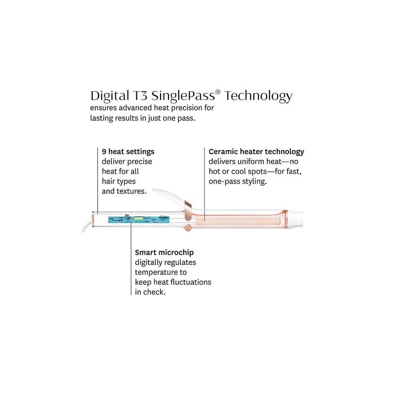 T3 Singlepass Curl X 1" Ceramic Extra-long Barrel Curling Iron