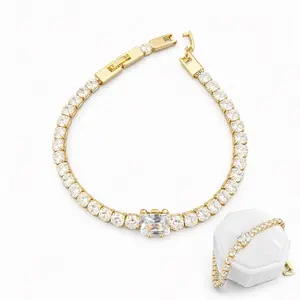 Tennis bracelet gold plated zircon 7” to 8”