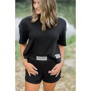 Womens Black Summer Set Shorts