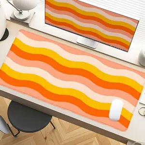 Retro Wave Desk Pad Gaming Mousepad XXL Mouse Pad For Laptop Desk Mouse Pad Extra Large With Non-Slip Rubber Base Stitched Edges Surface For PC Gamers Office Workers & Home Use Perfect Gift For Birthday Christmas Holiday Season