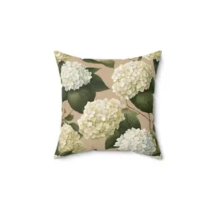 Elegant Floral Decorative Pillow - Hydrangea Design