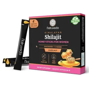 Shilajit Honey Sticks for Women, 12 Sticks – Hazelnut | 300 mg Himalayan Shilajit Resin + Shatavari & 5 Ayurvedic Herbs | Lab Tested | Energy & Hormonal Balance Support