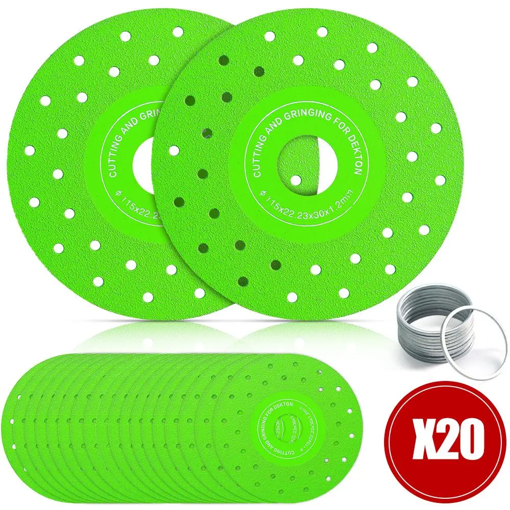 TKDMR 4.5" Ultra Thin Diamond Saw Blade for Angle Grinder, Cut & Grind 2-in-1 Disc for Sintered Stone Porcelain Ceramic Tile Granite, 115mm x 22.23mm Arbor, Chip-Free Precision Cutting Wheel