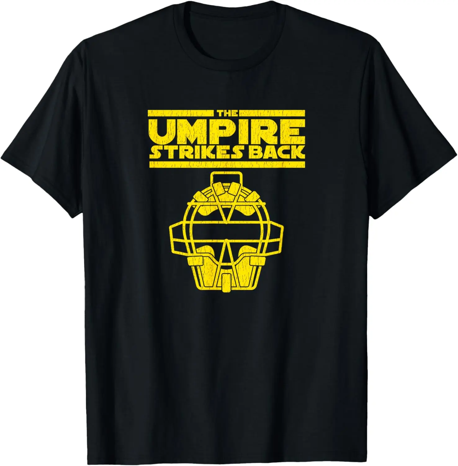 Women's 100% Cotton Vintage Short-Sleeve Round Neck Lady Tshirt - Everyday Streetwear Distressed Graphic Top, "The Umpire Strikes Back" Funny Baseball Casual Tee