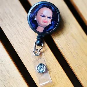 Funny Face Retractable Badge Holder