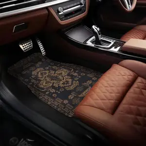 Moroccan Boho Style Car Floor Mat, Anti-slip Car Front & Rear Floor Mat, Fashionable Car Interior Decoration Accessories