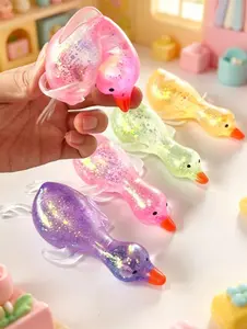 1PC Glitter Crystal Duck Soft Slow Rebound Sticky Stress Relief Toy, Cute for All Ages, Ideal for Holiday, Birthday, Easter, Halloween, Christmas & Mother's Day Gifts Soft Squishy Silicone Animals