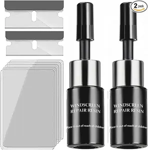 Windshield Repair Kit - Nano Glass Repair Fluid for Chips & Cracks | Quick Fix, Works on for Chips and Cracks，Cracks Gone Glass Repair Kit, Automotive Windscreen Repair Tool Repair Liquid cleaning water spray easy wheel scratch repair