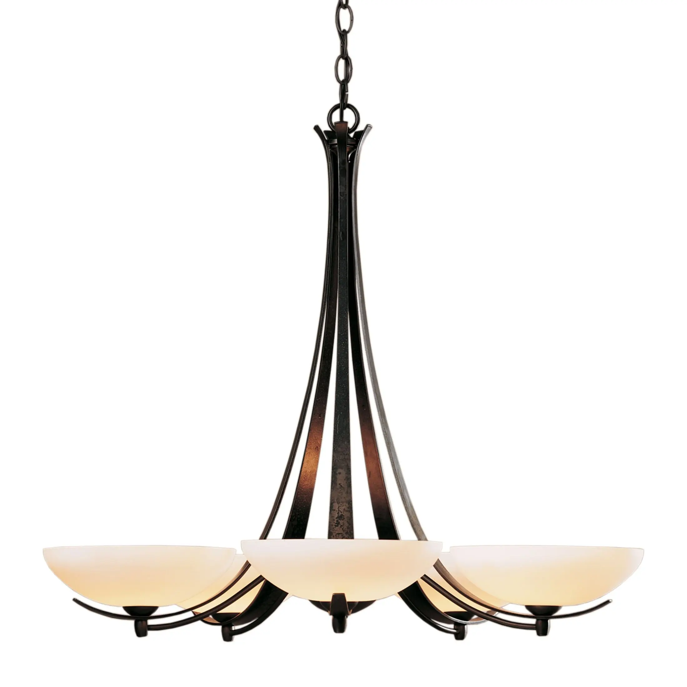 Aegis 5 Arm Handcrafted Steel Chandelier with Elegant Glass for Transitional Home Decor
