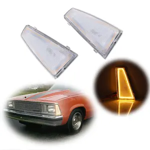 2pcs Clear Amber LED Front Side Marker lamps Light For 1980 1981 Chevrolet El Camino Malibu,Replace OEM 915247 & 915248