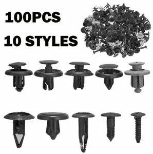 100 Car Trunk Screw Rivet Bumper Fender Plastic Fastener Clip Auto Trim Retainer