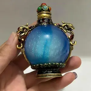 Vintage Tibetan Copper Snuff Bottle | Antique Handmade Ethnic Craft | Retro Collectible