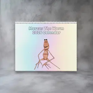 Marcus the Worm 2026 Wall Calendar, Funny 2026 Memes Calendar, VR Chat Meme, Funny Holiday Planner, Marcus Calendar, Gag Gift For Christmas, New Year