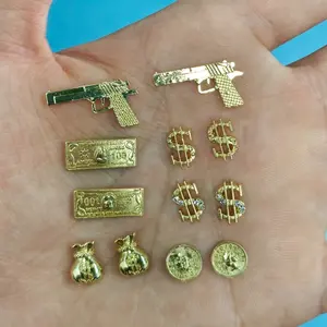 30pcs Realistic Dollar Nail Art Stickers, Alloy Coin Design, Alloy Coin Shape, Durable Metal Currency Decals, Perfect for Nail Art & Money Theme Designs