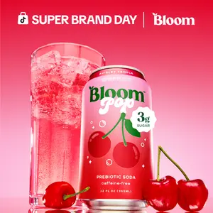 Bloom Pop Prebiotic Soda 12 Pack, 12oz Cans - Prebiotic Soda for Gut Health, Low Calorie Soda, No Caffeine, Healthy Soft Drink Alternative, Fruit Flavor Beverage