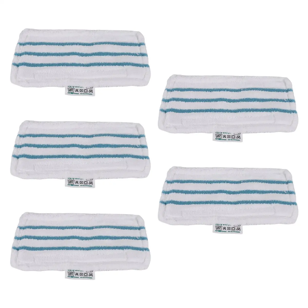 Reusable Replacement Mop Pads (5-Pack, 30x15.8cm) - Washable Microfiber Accessories, Compatible with All Black+Decker Steam Mops (Including SM1600, SM1610, SM1620), Reusable Mop Pad