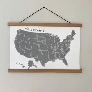 19" Large Teak Wood Magnetic Frame