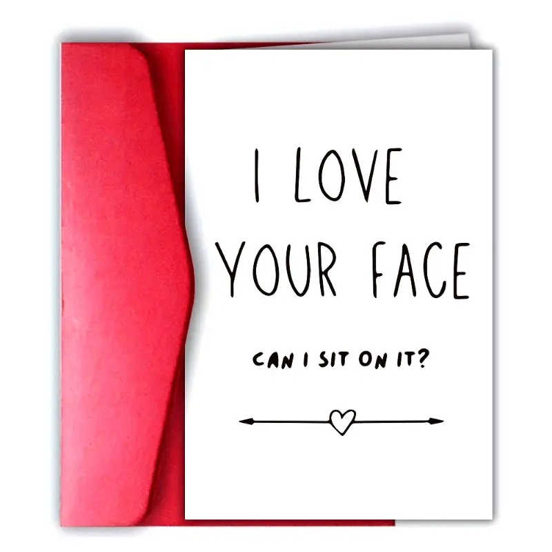 1pc Humorous and fun couple cards - Romantic and cute love cards for anniversaries, Valentine's Day, weddings, engagements, or when you your partner - for husbands, wives, boyfriends, girlfriends, Greeting Card