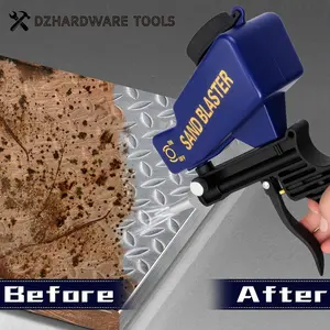 Ergonomic Handle Portable Sandblaster, 600cc/18oz Capacity, Paint and Rust Removal, Adjustable Gravity Feed, DIY Abrasive Spray Gun
