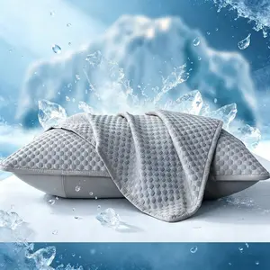 Cooling Pillowcases Set of 2, Standard Size (20"x30") Grey - Ice Cold Breathable Bedding for Hot Sleepers, Soft Smooth Summer Essentials, Machine Washable (No Pillow)