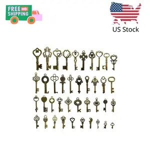 40 Pcs Mixed Skeleton Keys in Antique Style Bronze Vintage