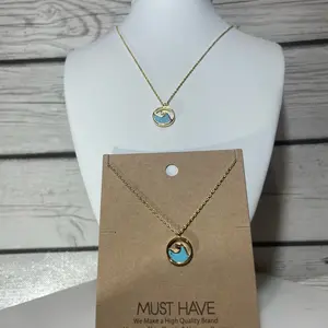 18k Gold  Dipped Dainty Tidal Wave, Wave Necklace, Surf Necklace, Birthday Gift Female Anniversary