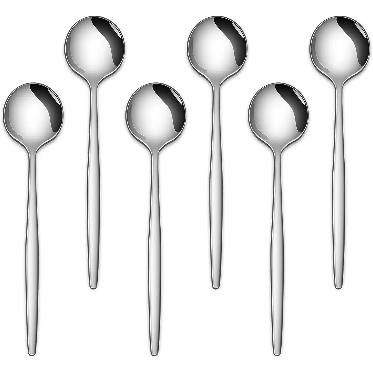 5.1inch Stainless Steel Coffee and Tea Spoons, 6-Piece Set of Cute Mini Dessert Spoons, Small Espresso Dessert Spoons, Cute Small Spoons
