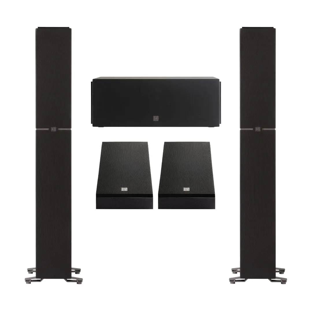 Definitive Technology Dymension 5-Channel Wired Compact Home Cinema Surround Sound System Bundle - 2 DM60 Towers, 1 DM10 Center Channel, 2 DM95 Rear Tweeter/Woofer Speakers, Timbre-Matched Bass Reflex Subwoofers for Music, Movies, Games