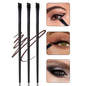 3 pieces of ultra-thin knife-edge eyeliner brush, angled brush head, makeup brush from under the eyelid to the under-eyelid, fine eyebrow brush, one-line eye makeup brush, Brush fine tips