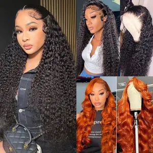 [Combo sale 24"&22"&22"] buy 1 get 3 wig 13x4 Lace Front Wigs Human Hair Pre Plucked 180% Density 22Inch Deep Wave Lace Front Human Hair Wigs for Women HD Transparent Wigs Human Hair Pre Plucked with Baby Hair