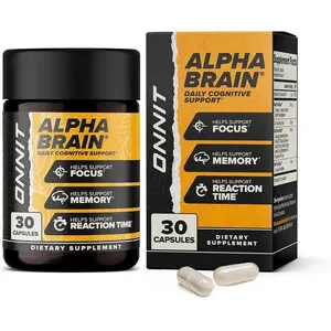 ONNIT Alpha Brain Nootropic Brain Supplement for Focus, Memory, Mental Clarity, Cognitive Support with L-Theanine and Vitamin B6, 90 Count Capsules