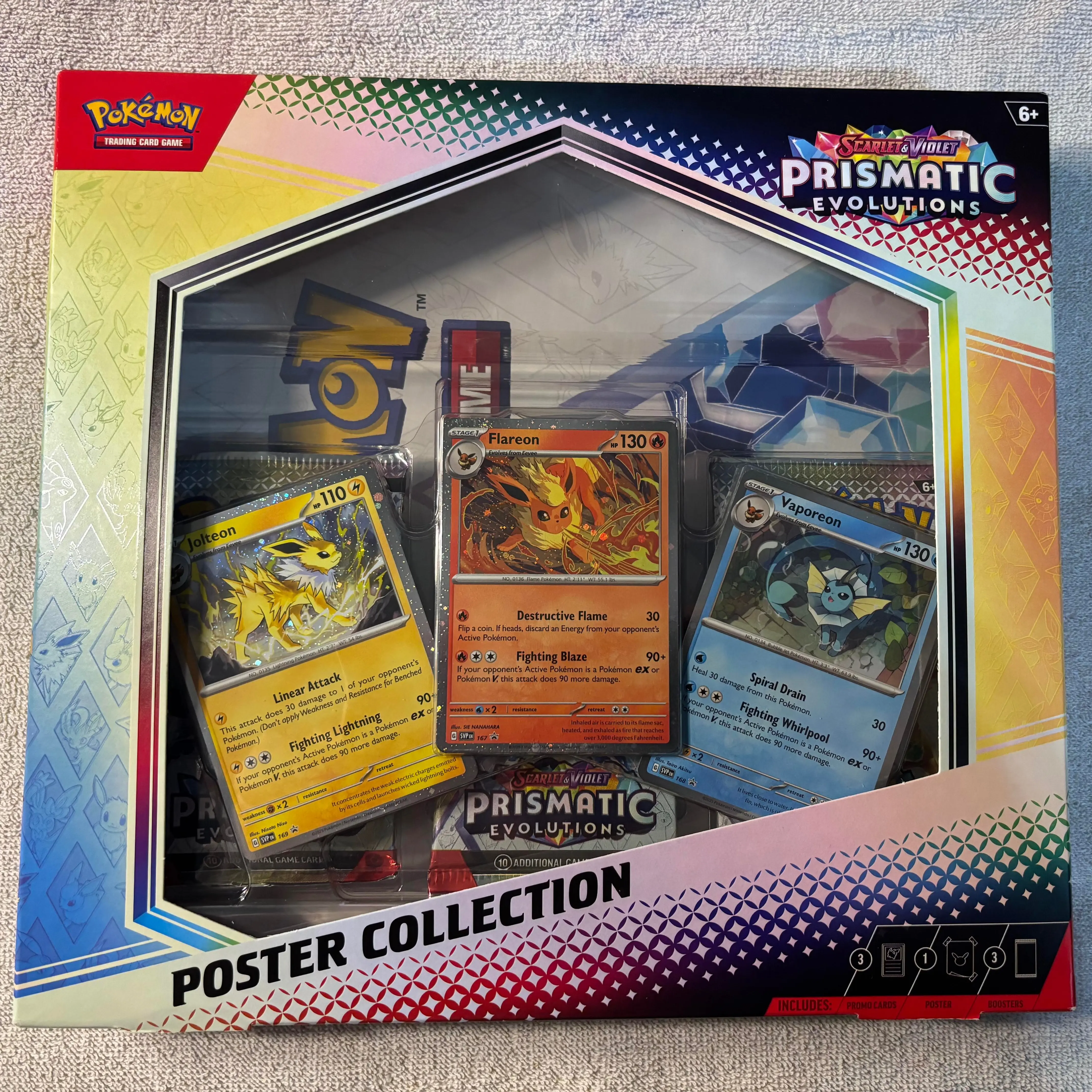 Prismatic Evolutions Poster Collection Non-Sports Trading Cards Box, Collectibles & Trading Card Accessories Pack Container