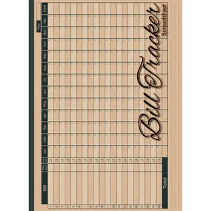 Bill Tracker Notebook: Monthly Bill Payment Tracker Spreadsheet to Organize Your Finances with Ease | Monthly Bill Payment Checklist Book