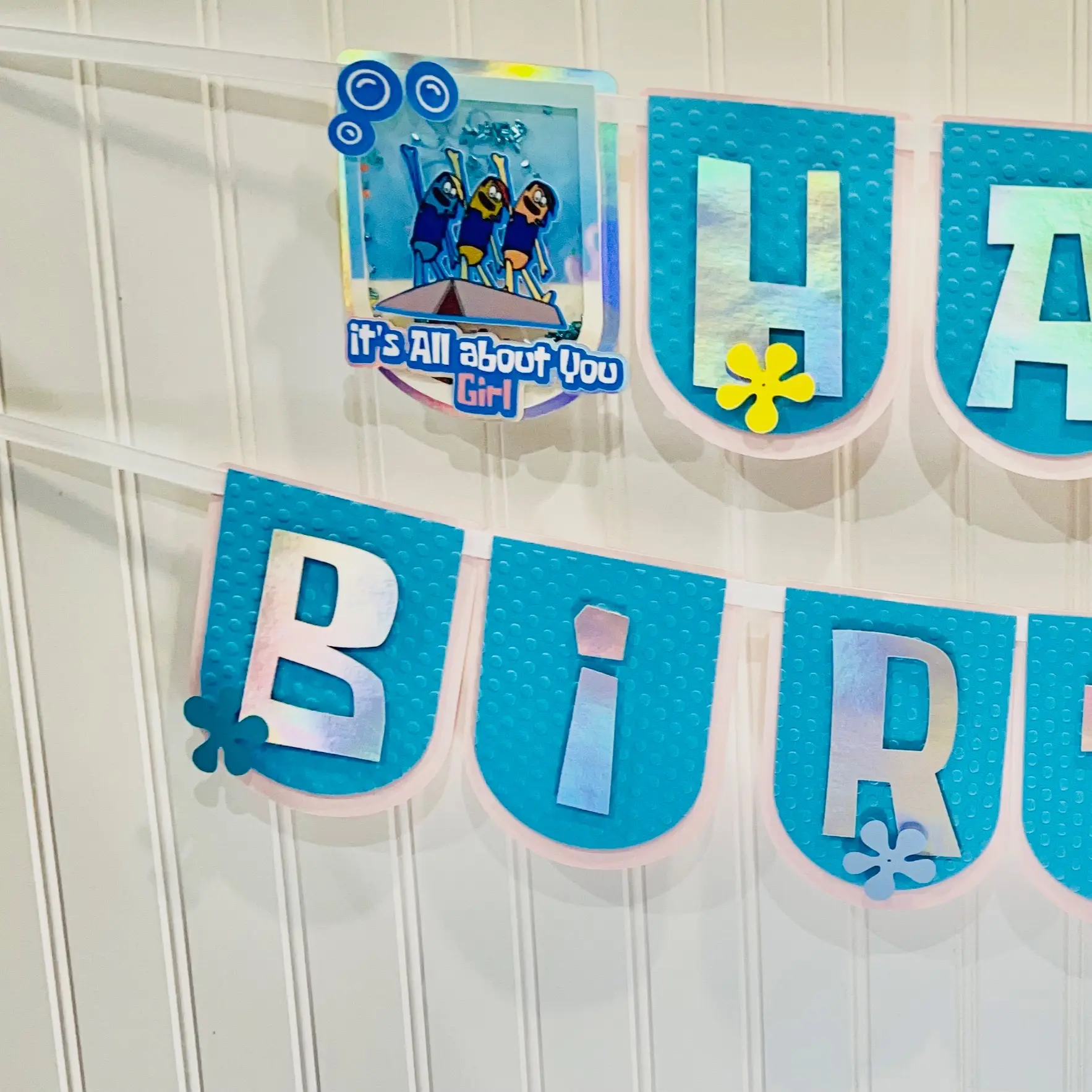 Its All about You girl Shaker Birthday  Banner