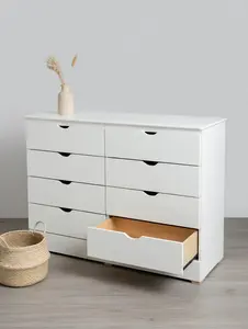 💫 Modern White 8-Drawer Dresser - Clean Minimalist Style