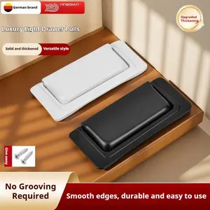 Hidden Drawer Cabinet Pull Handle, Foldable Surface Mount, Invisible Door Knob, Flat Matte, Screwless Design, Modern Furniture Hardware