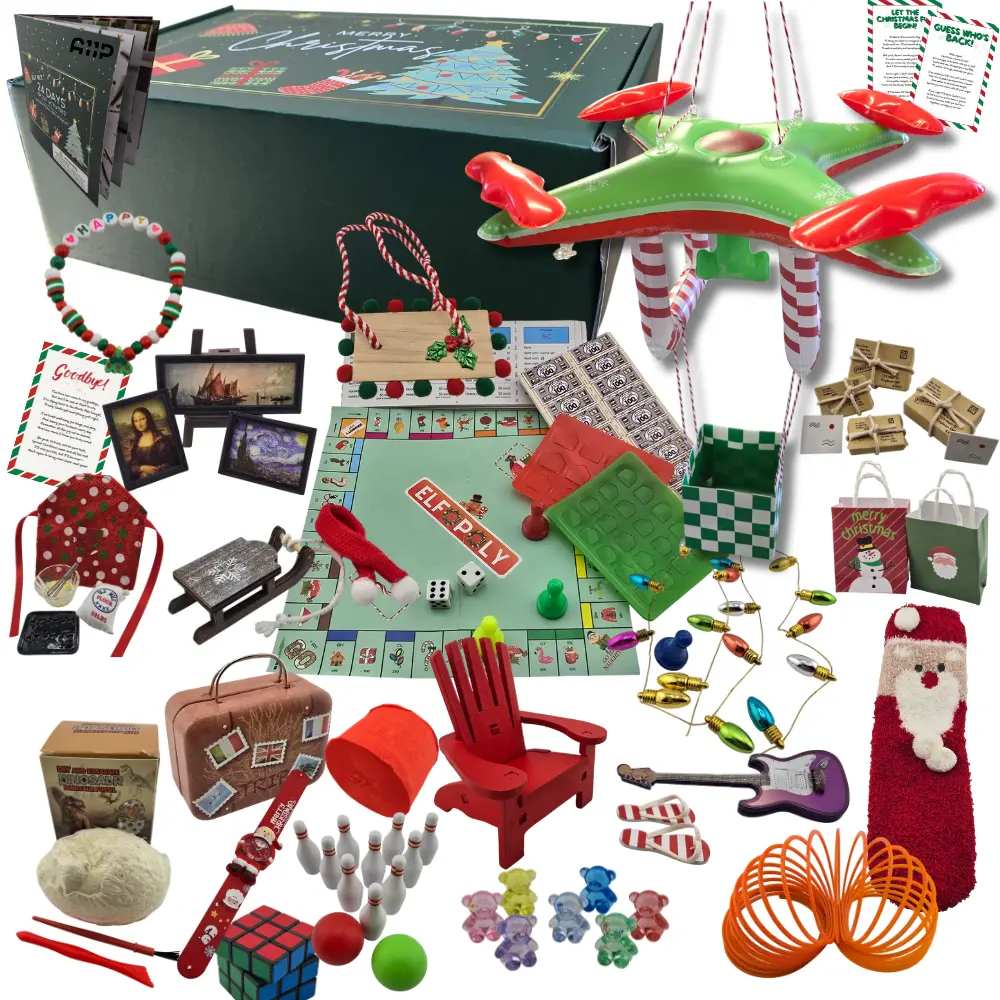 A11P Deluxe Elf Kit Christmas Activities 24 Day Antics Props Ideas Magical Set Easy Setup Instructions Perfect for Families