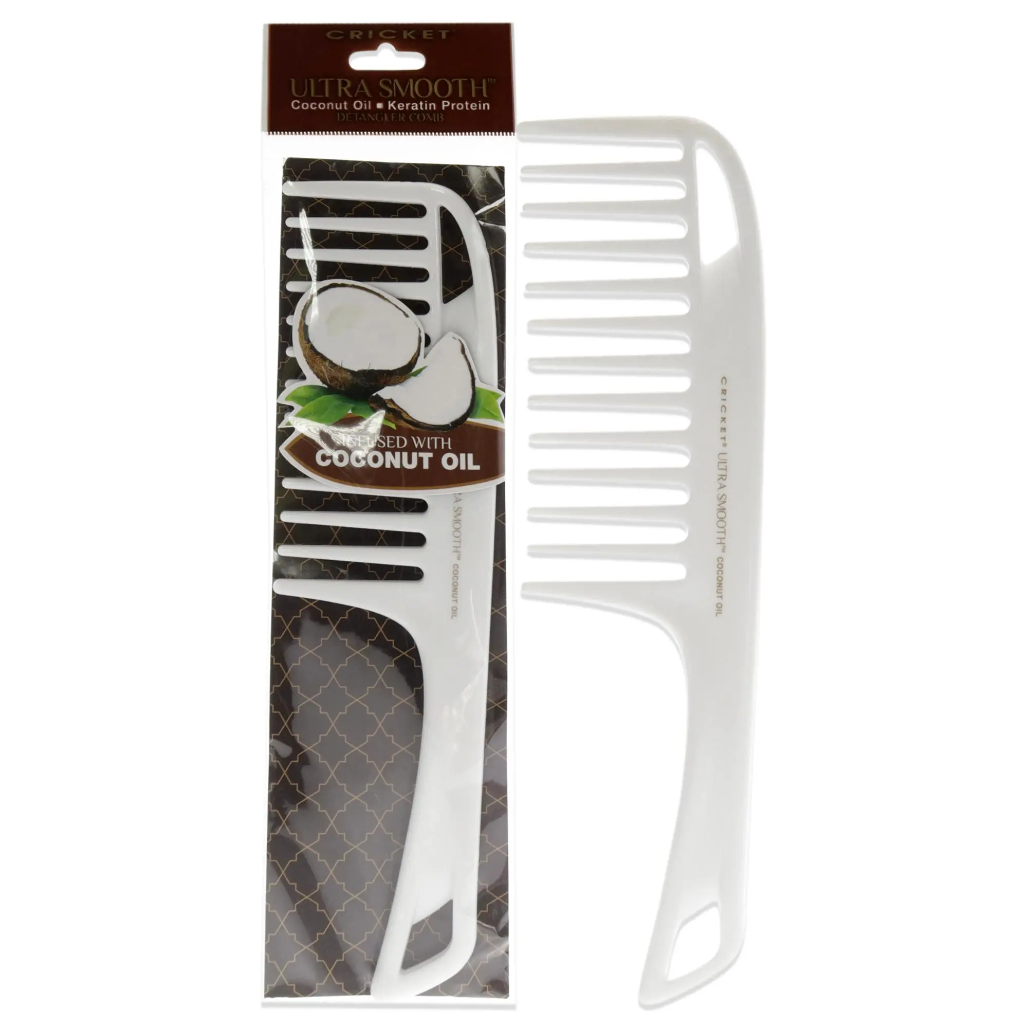 Cricket Ultra Smooth Coconut Detangler Comb for Unisex Hair Care, Enhances Smoothness - 1 Piece Comb