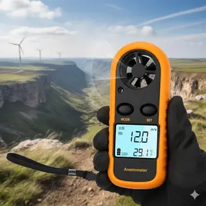 High precision Digital Anemometer Thermometer | 30m/s wind Speed & -10 to 45°C temp \ lcd Backlight \ waterproof \ portable for engineers, HVAc, outdoor Activities Tool