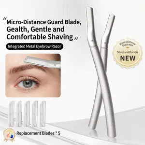 The Ultimate Brow Grooming Kit: Zinc Alloy Trimmer, 3D Safety Mesh, 10 Free Blades – Shape with Confidence