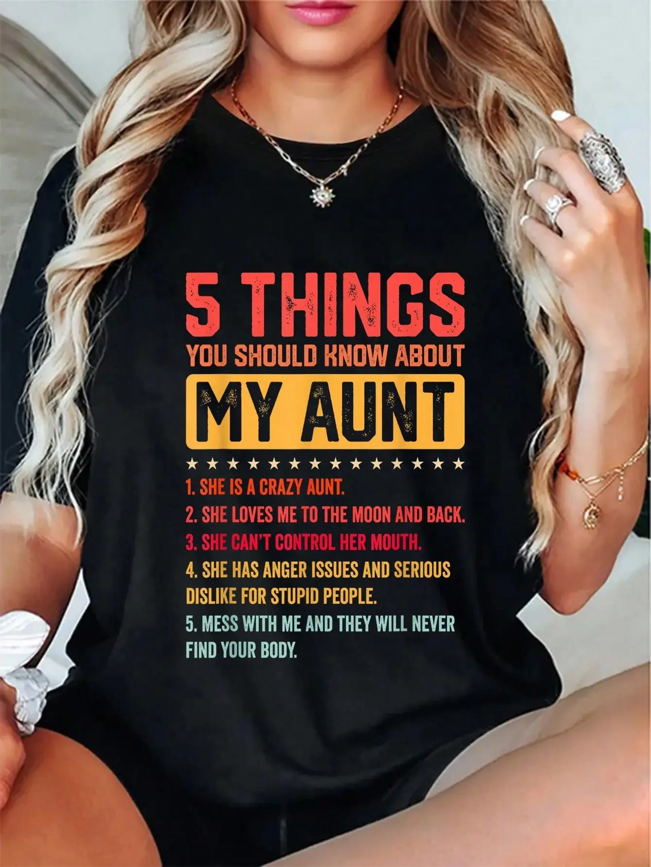 100% Cotton 5 Things You Should Know About My Auntie Funny Aunt T-Shirt