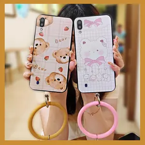 Cartoon Bracelet Phone Case For Samsung Galaxy M10/A10/SM-A105FD Solid Color heat dissipation Waterproof Dirt-resistant Creative Youth Cute Soft Case Protective Ring Anti-knock