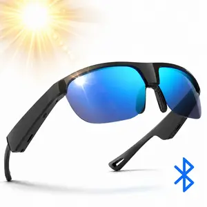 Smart Bluetooth Sunglasses for Driving, Polarized UV400 Open-Ear Audio Glasses with Built-in Mic, Hands-Free Calling, Magnetic Charging, Sports & Outdoor Wear for Men & Women