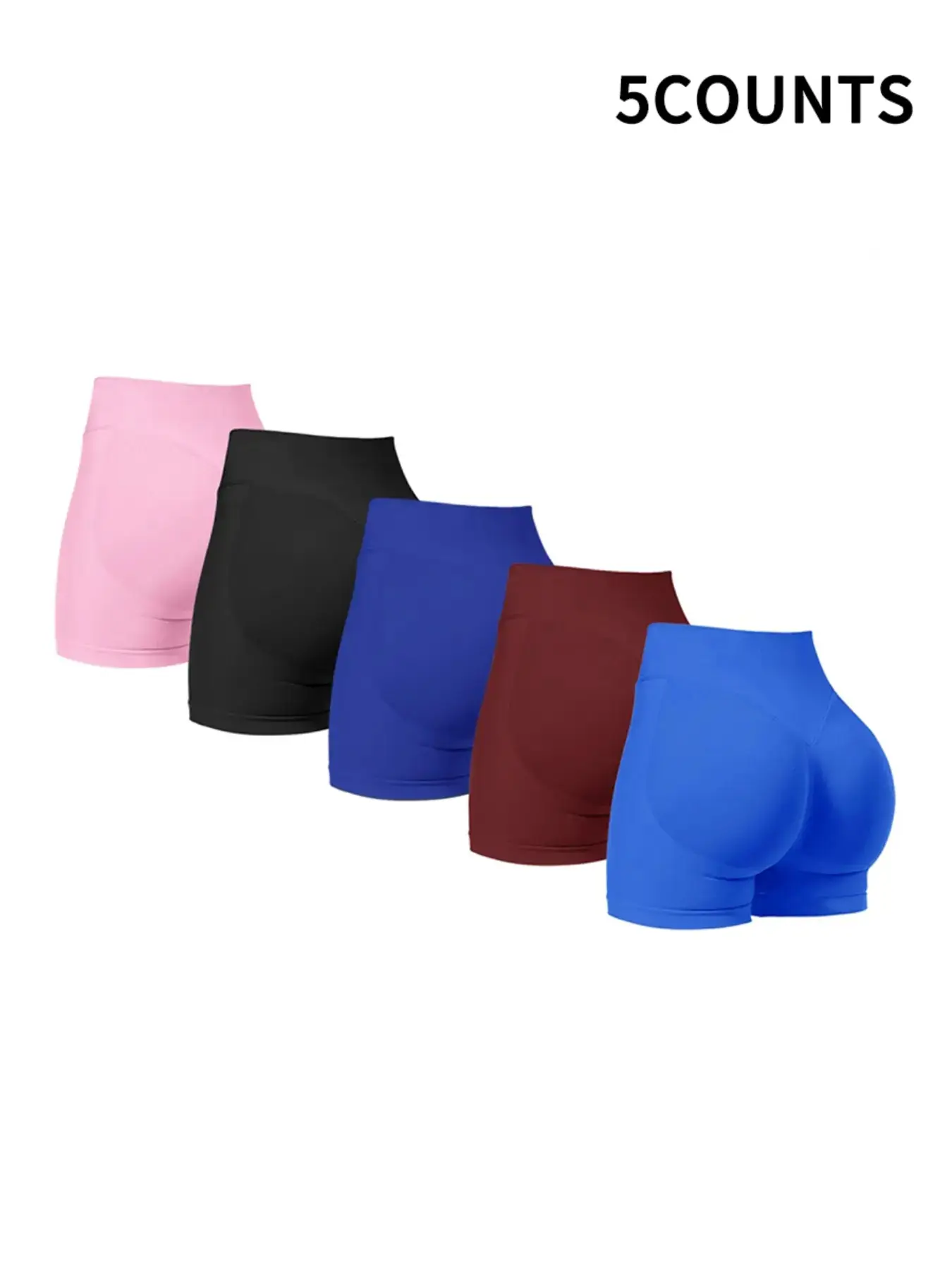 Women's Solid Ruched Design High Waist Sports Shorts, High Stretch Breathable Comfortable Seamless Butt Lifting Skinny Shorts for Yoga Gym Workout Run