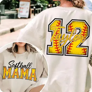 Personalized Softball Mom Shirt, Customized Sport Mom Sweatshirt, Game Day Shirt, Softball Mom Tee, Mother's Day Gift.