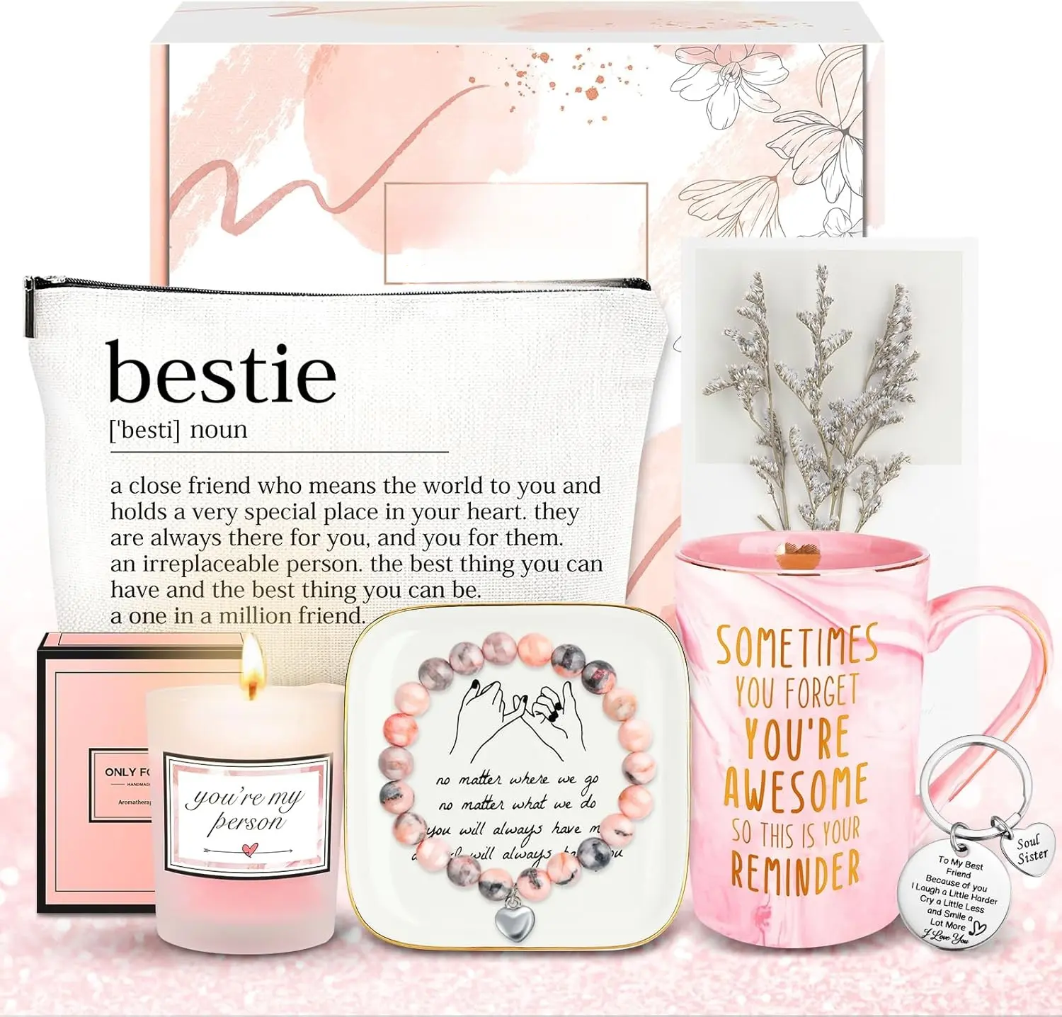 Friend Birthday Gift Basket for Women -  Friendship Gifts for Bestie, BFF