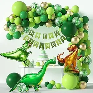 Dinosaur Party Balloon Garland Kit-119PCS Balloon Arch Kit With Green Gold Balloons 4D